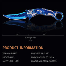 Vividstill pocket knife includes a strong liner lock and secure pocket clip