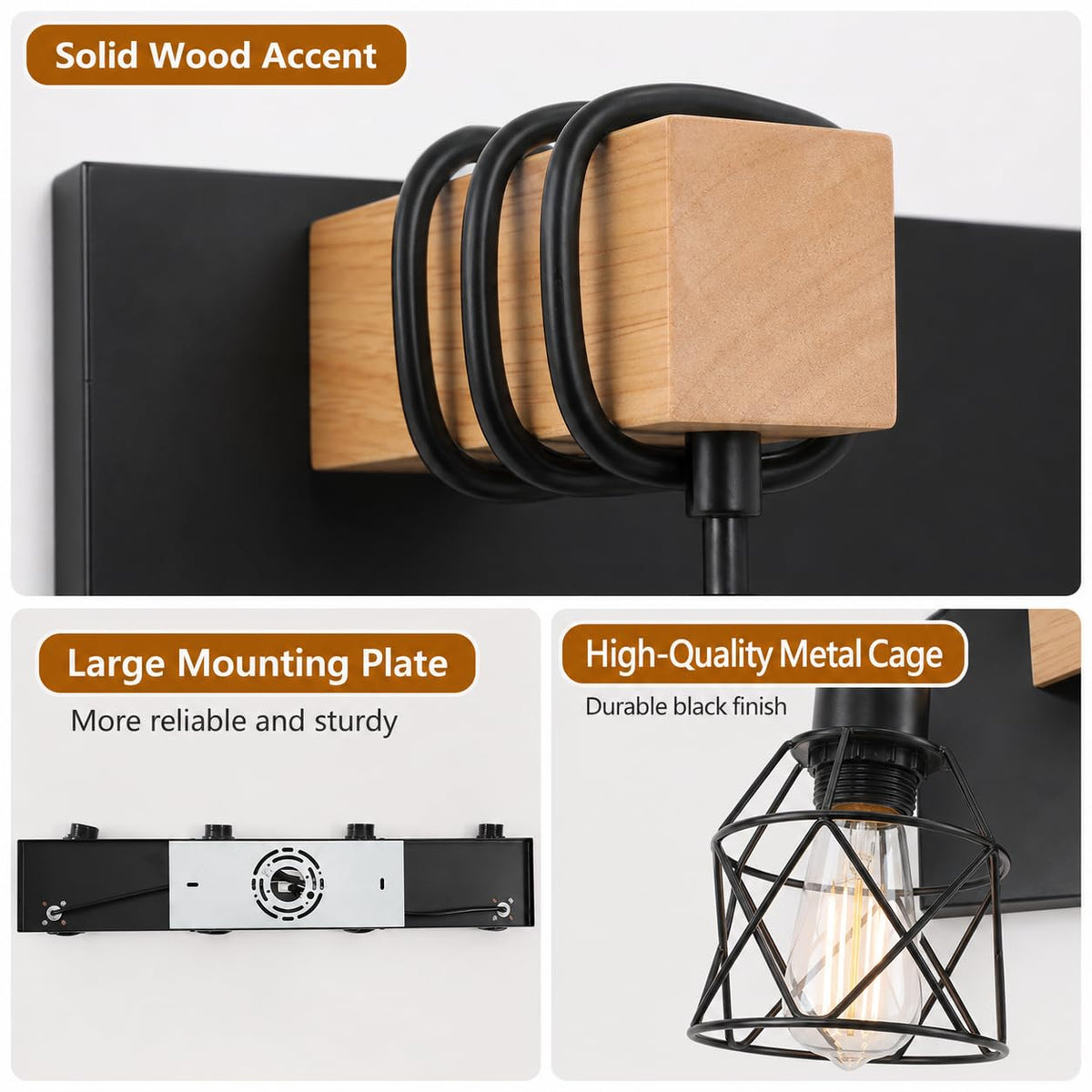 Vivihobb cage shade wall light provides 360-degree illumination