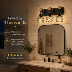 Vivihobb three-light fixture suitable for bathroom and hallway lighting