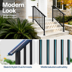 VIVOHOME adjustable hand rail fits stairs up to 45 degrees.