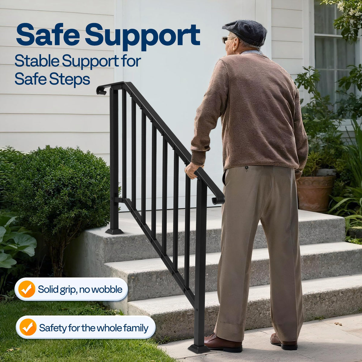 Mid-balusters improve safety for kids and pets on elevated stairs