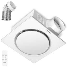 VIVOHOME AutoFlow bath fan with humidity sensor reducing steam in a busy bathroom.