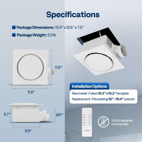 Cut-out template and hardware aid tool-free VIVOHOME AutoFlow installation.