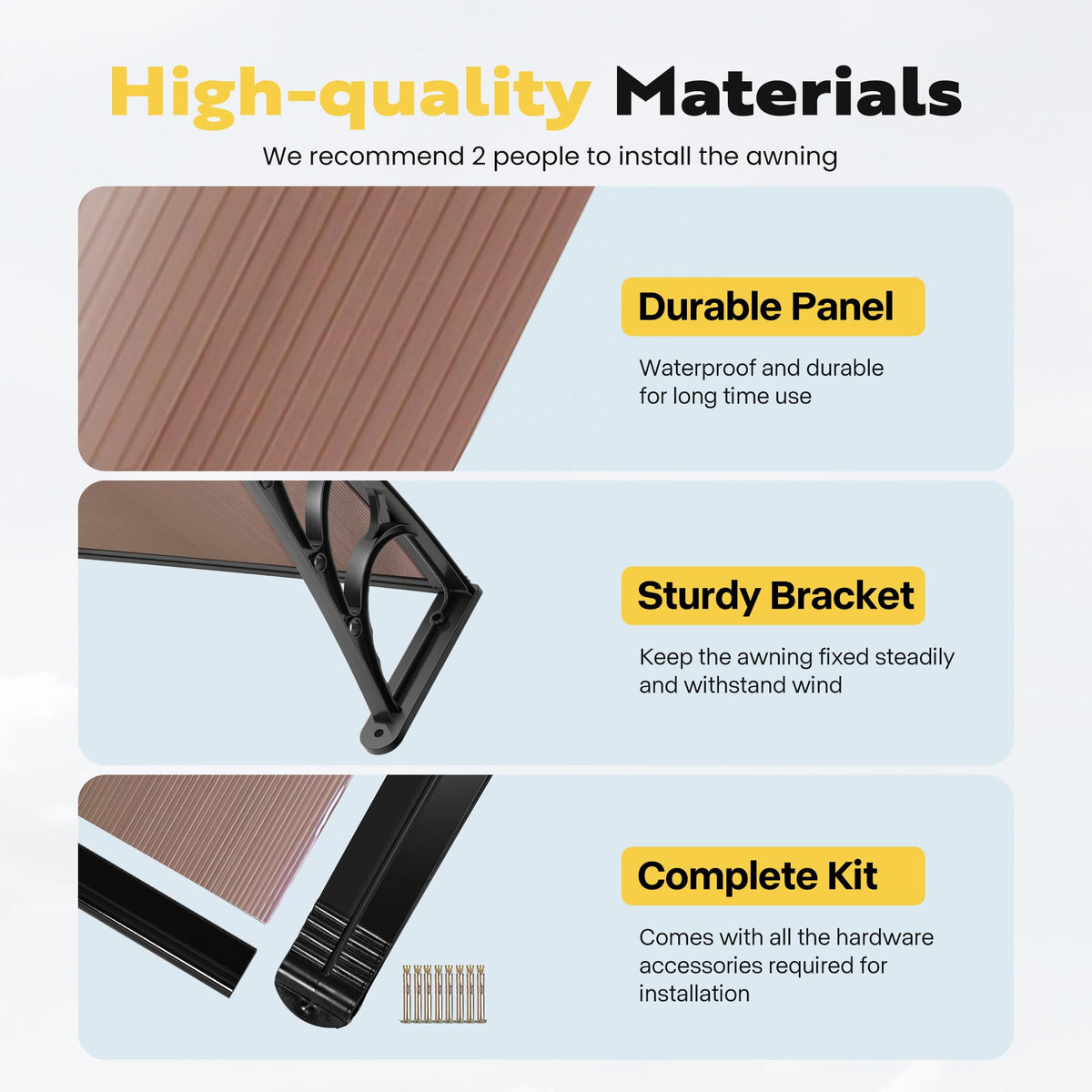 VIVOHOME installation hardware kit included for setup