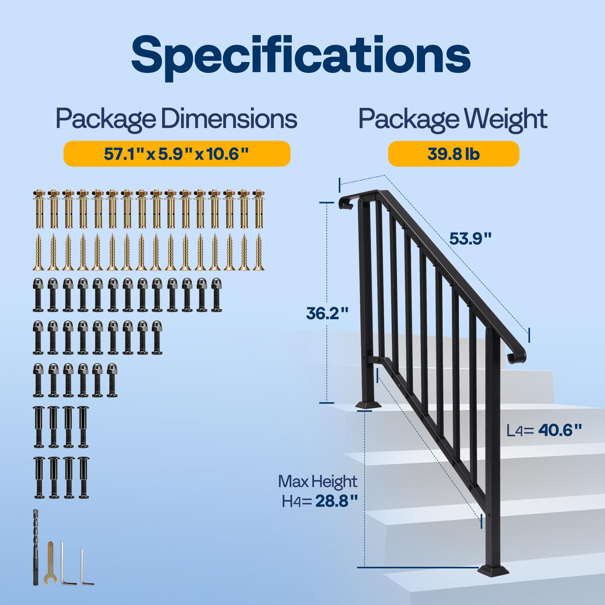 Drainage design prevents water buildup on outdoor stairs