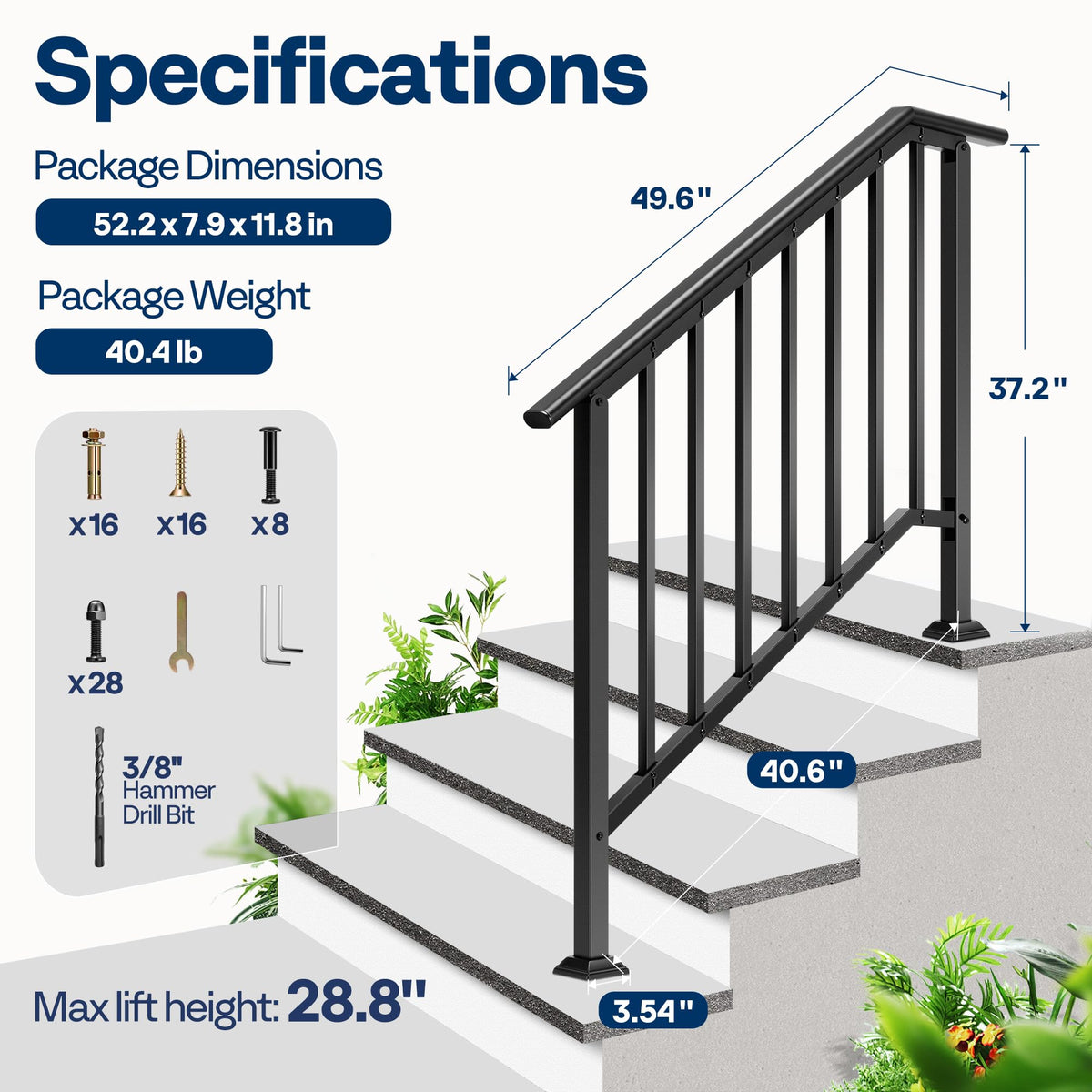 VIVOHOME base drainage design prevents water pooling on steps.