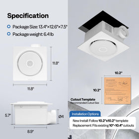 VIVOHOME panel design complements modern bathrooms and fits standard ceiling openings.