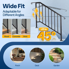 Adjustable height up to 9.6 inches for varied stair dimensions
