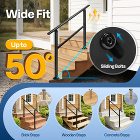 VIVOHOME durable steel railing brackets enable secure mounting.