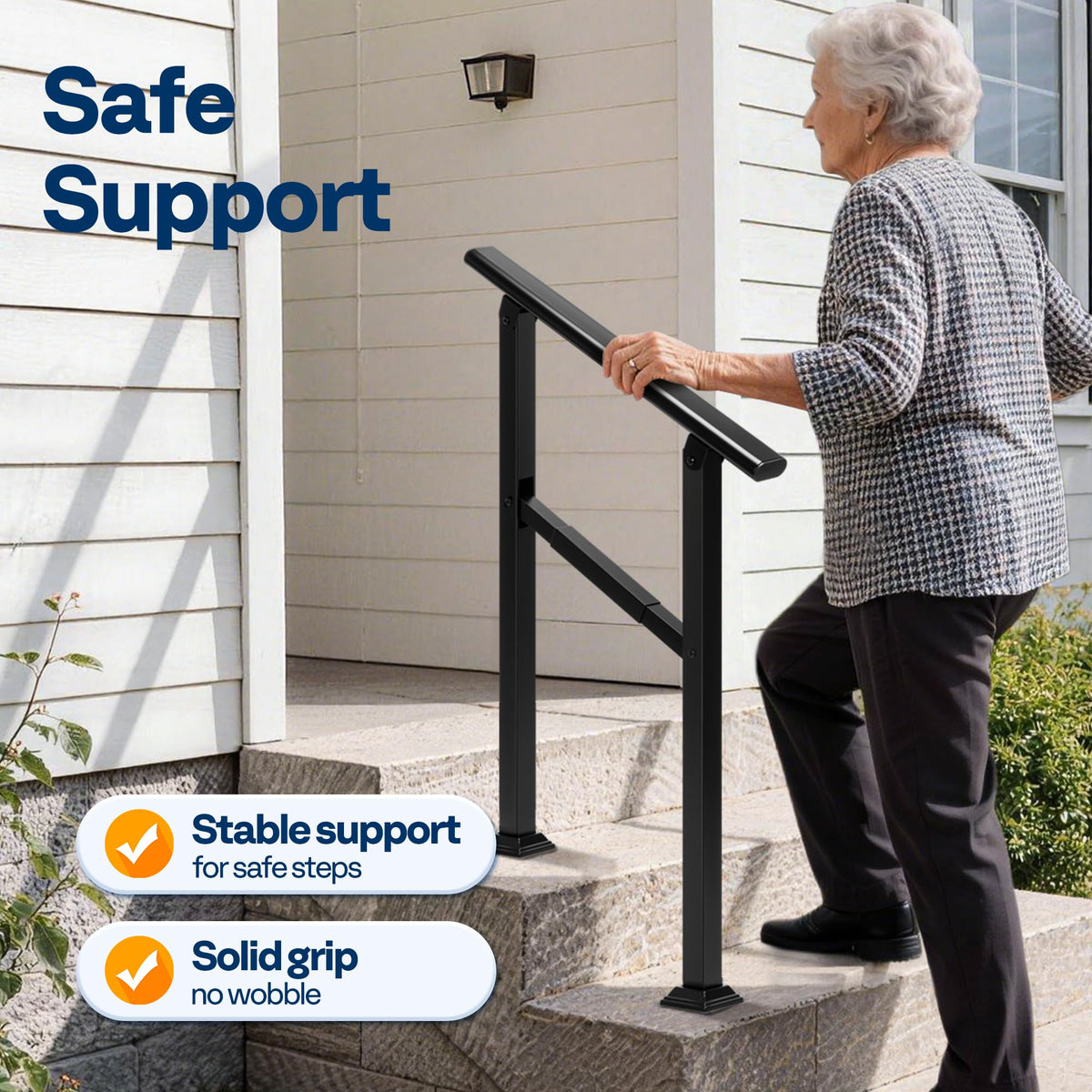 VIVOHOME galvanized steel rails with oval design provide durable outdoor support