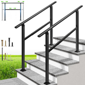 VIVOHOME outdoor handrail with oval design boosts porch safety on stairs.