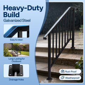 VIVOHOME rails with black finish add style and safety to stairs