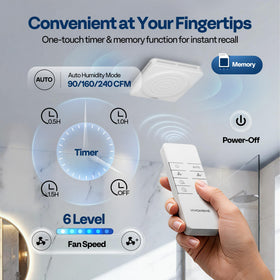 VIVOHOME remote control operation for convenient ventilation from distance.
