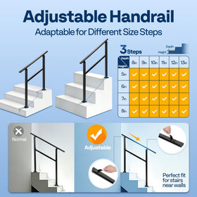 VIVOHOME black oval handrail adds modern style and safety.