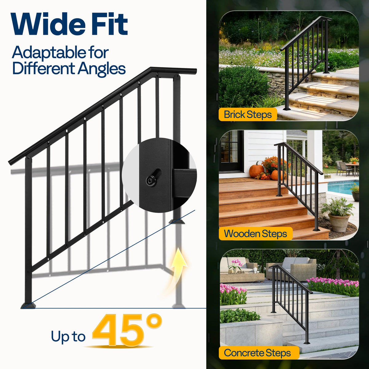 VIVOHOME installation kit with hardware and drill bit enables DIY projects.