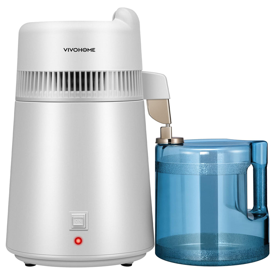 VIVOHOME water distiller front view showing compact countertop design for everyday use