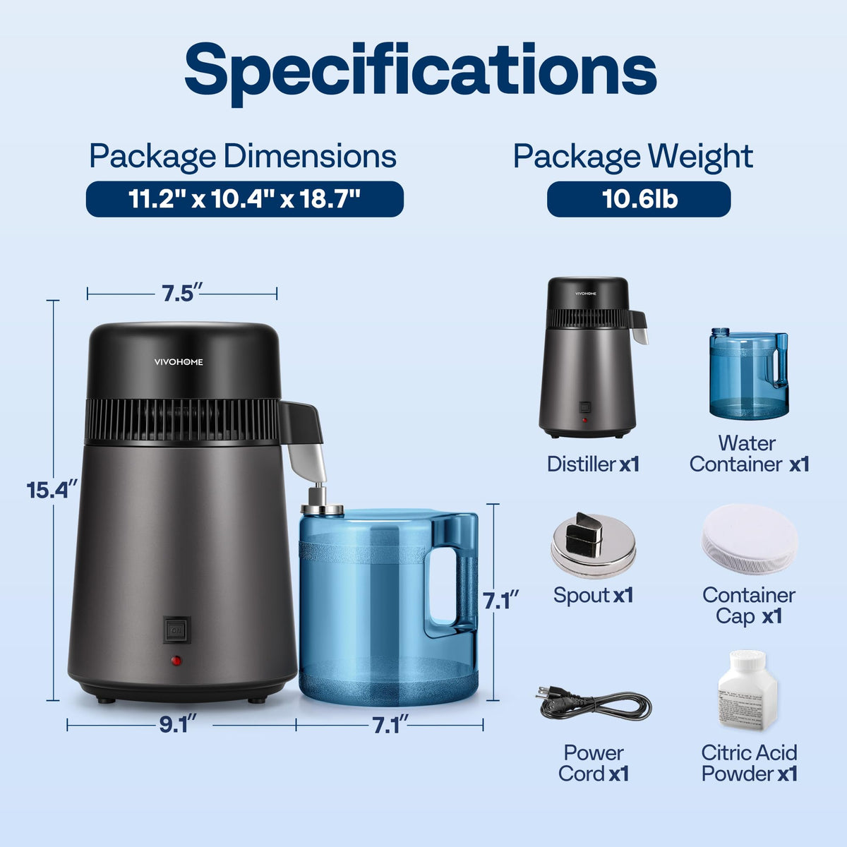 Vivohome Water Distiller delivers pure water after initial cycles for everyday use.