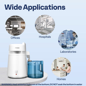 VIVOHOME water distiller smart switch on shell for safer unattended operation