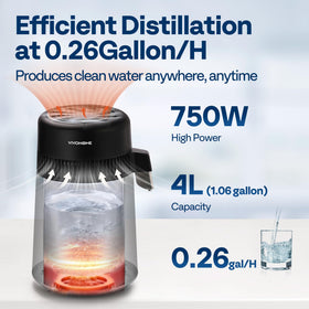 Stainless steel distiller chamber and BPA-free parts.