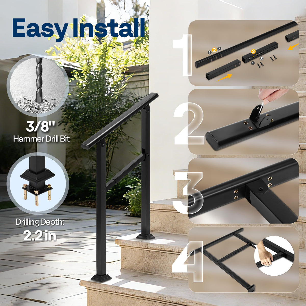 Weatherproof finish resists rust in all seasons