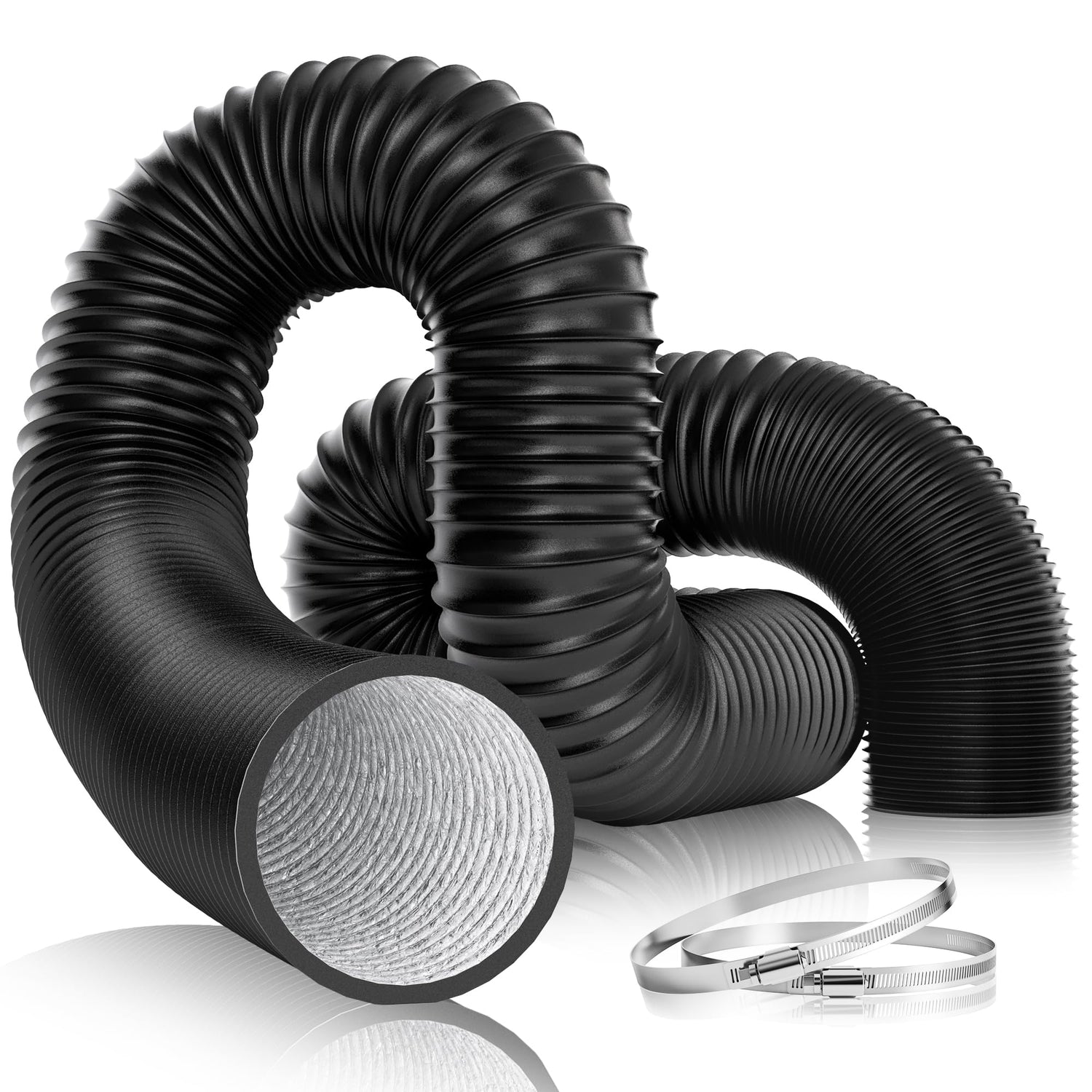 VIVOSUN 4inch flexible aluminum duct ready for 25 ft airflow.