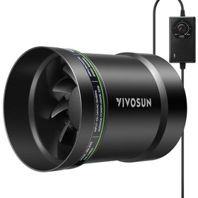 VIVOSUN 6in inline exhaust fan showing strong airflow for effective ventilation in grow tents