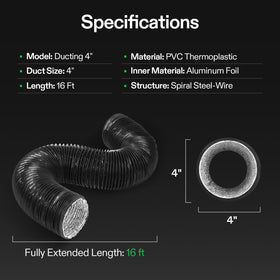 VIVOSUN versatile venting kit for HVAC, bathroom, and stove exhaust