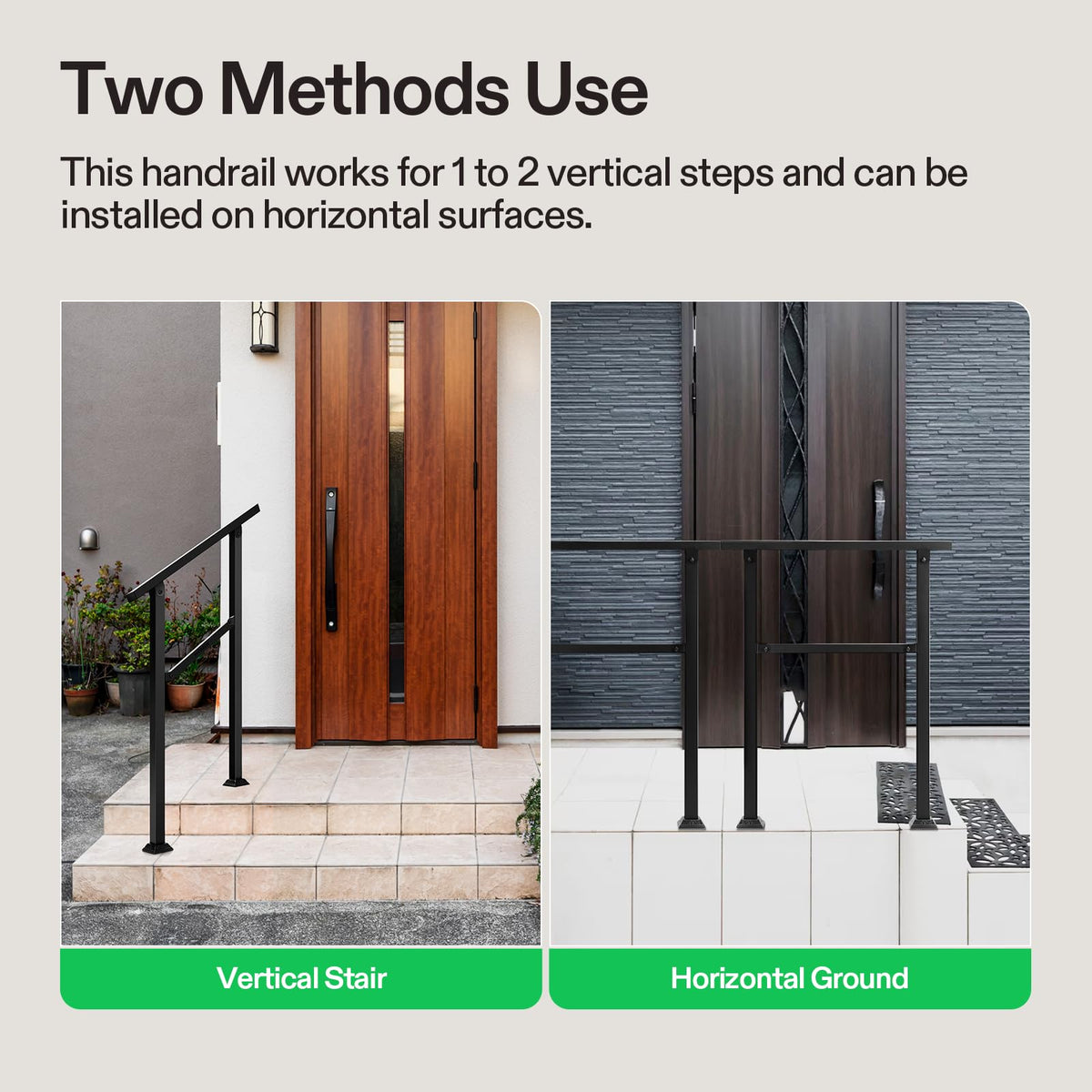 VIVOSUN black powder coated handrail resists weather