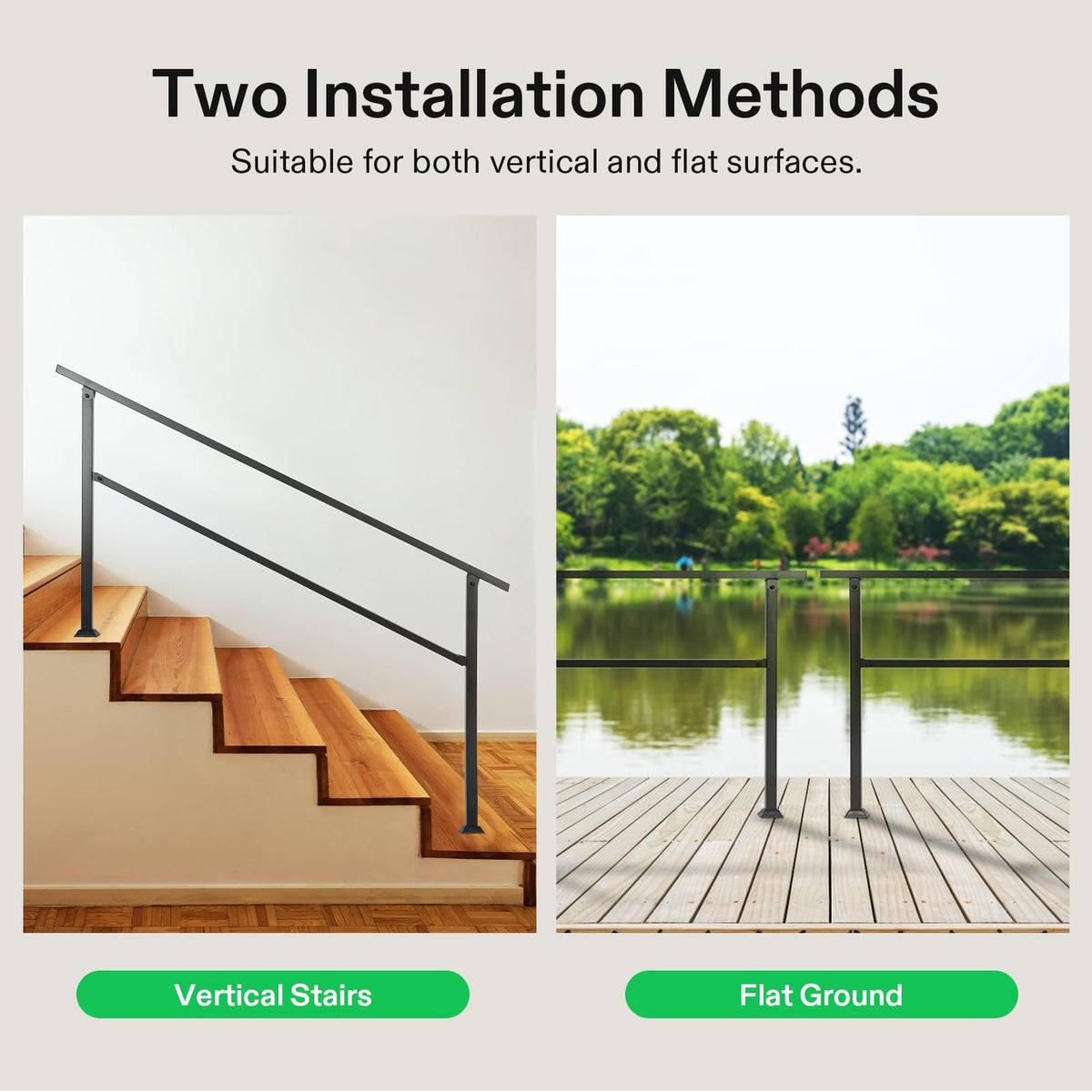 VIVOSUN deck stair rail aids balance during entry and exit.
