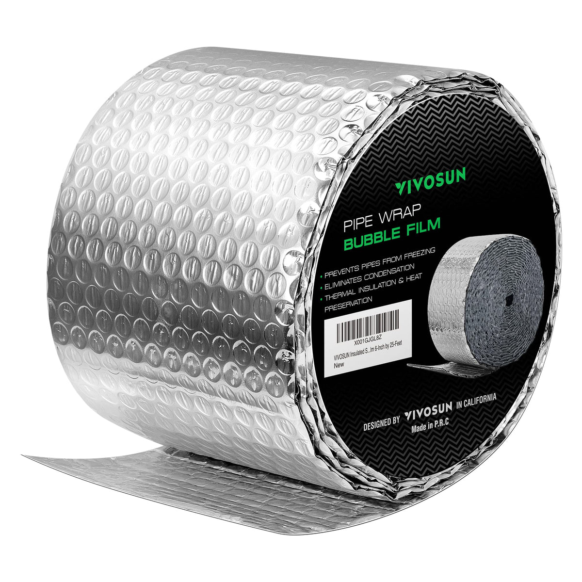 VIVOSUN double bubble foil insulation roll unfolded showing reflective layers for efficiency