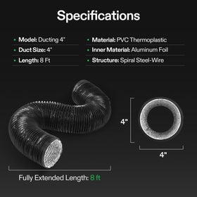 VIVOSUN dryer vent hose in kitchen exhaust installation scenario.