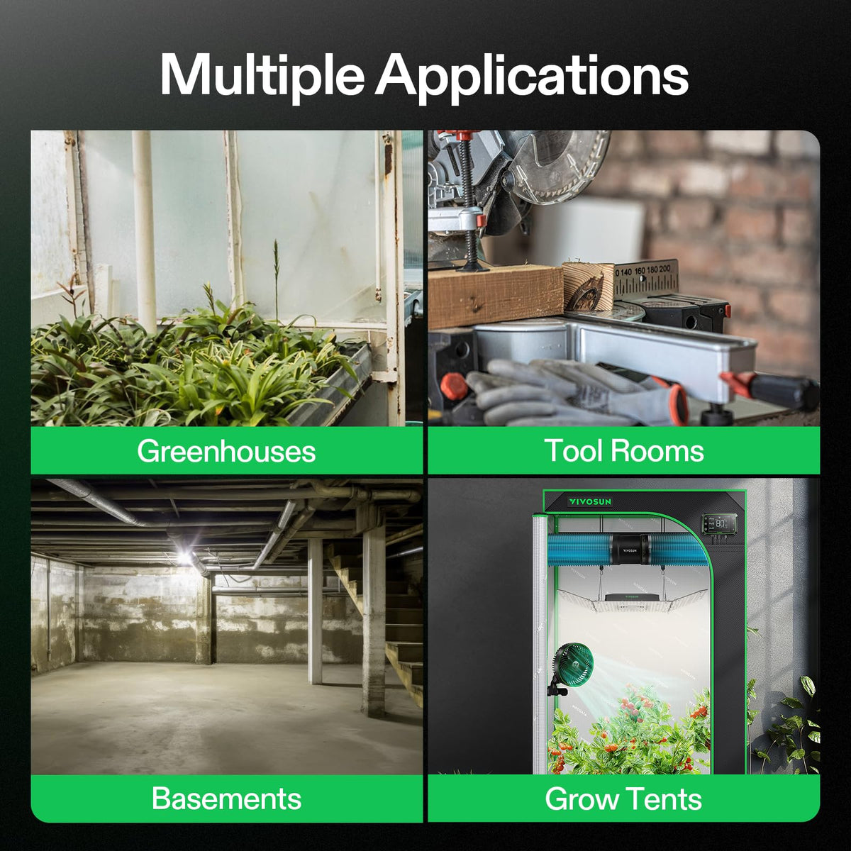 VIVOSUN grow tent application illustrating reliable ventilation for controlled climate