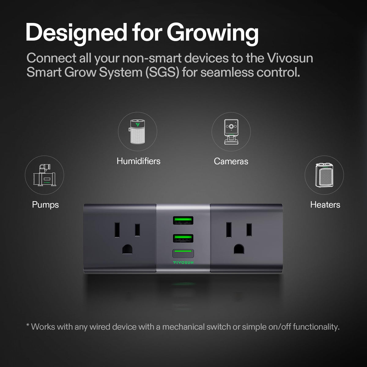 VIVOSUN GrowHub A22 WiFi app control for remote garden management.