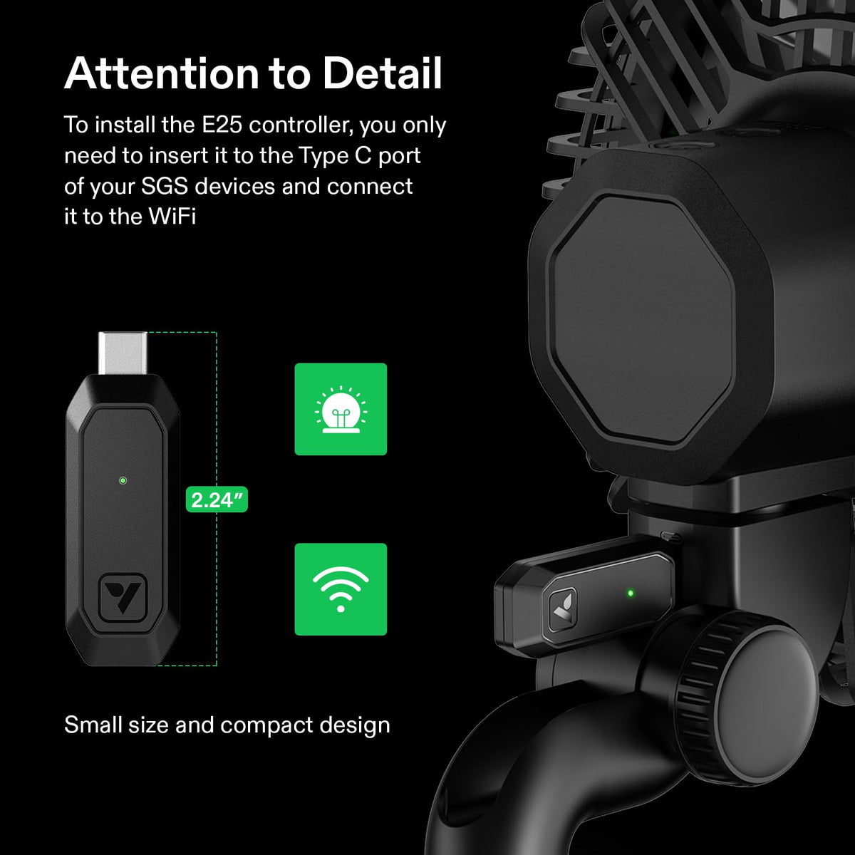 WiFi configuration button highlights easy wireless setup and status visibility.