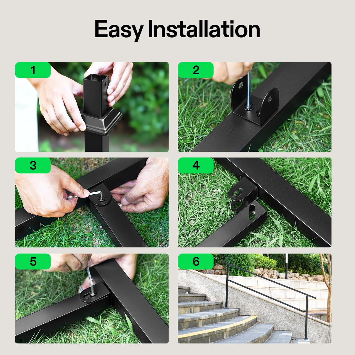 VIVOSUN handrail enhances safety on stairs and porches