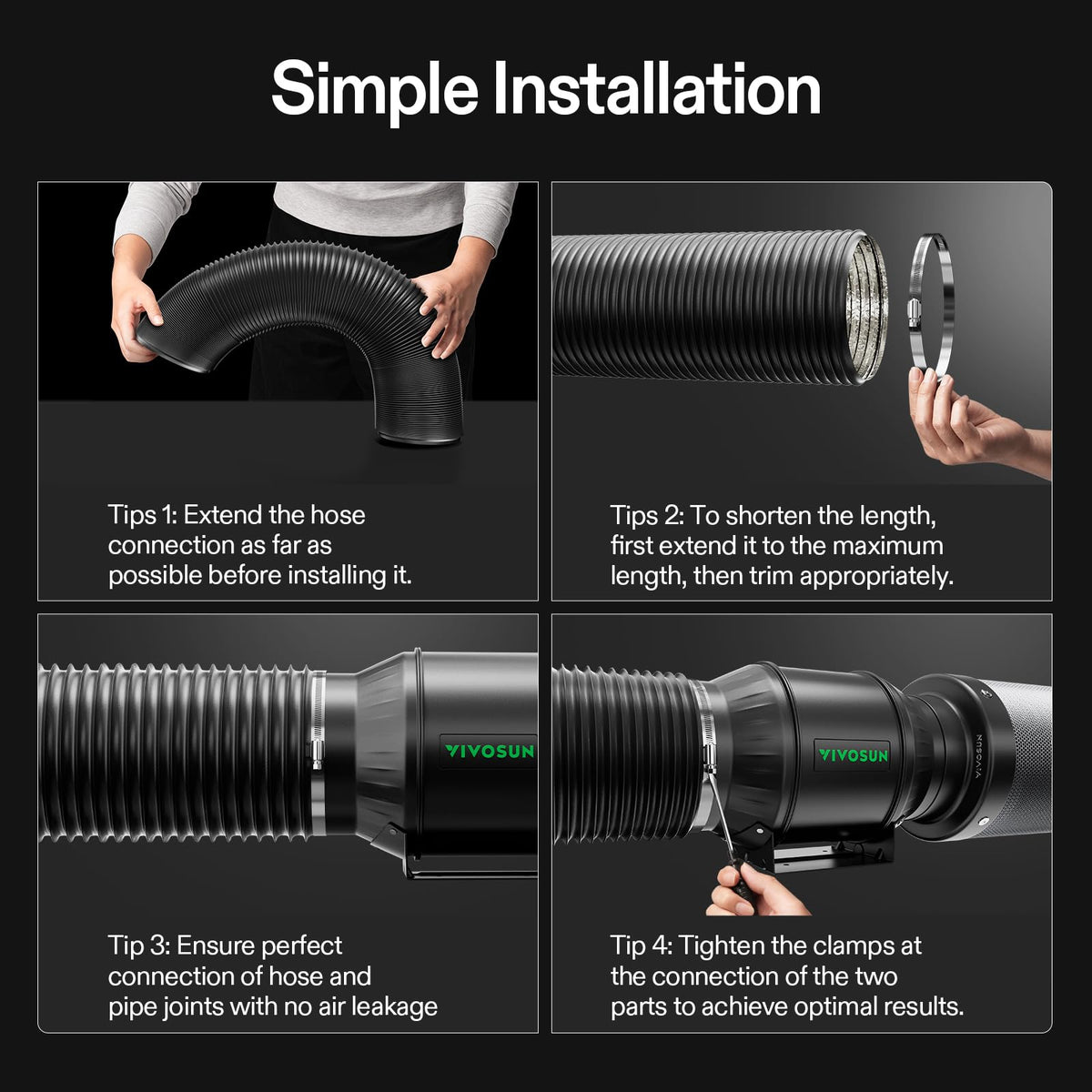 VIVOSUN HVAC ventilation ducting supports versatile airflow.