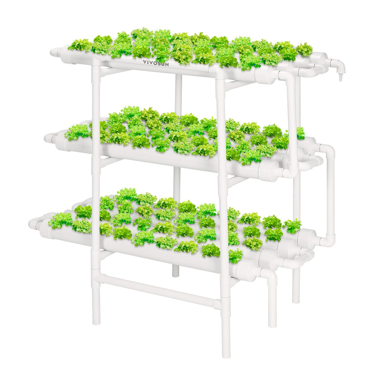 VIVOSUN hydroponics system with 108 sites ready for leafy greens.