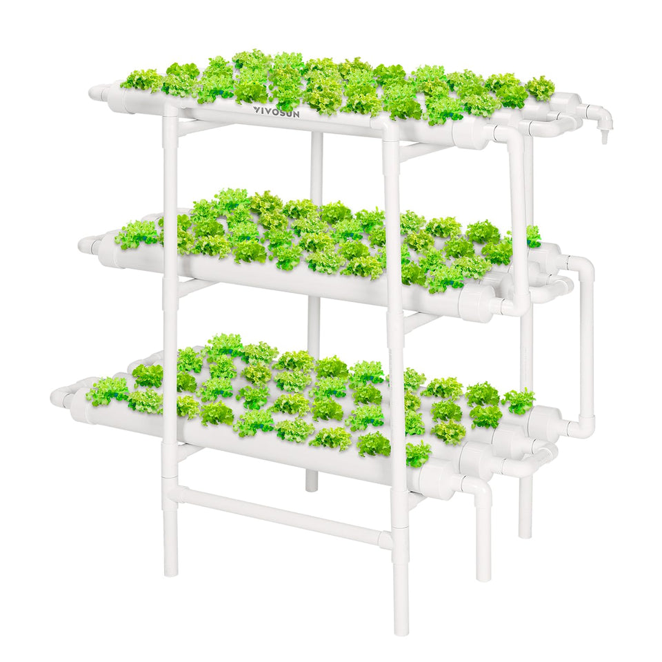 VIVOSUN hydroponics system with 108 sites ready for leafy greens.
