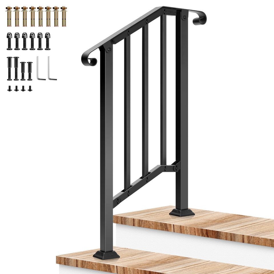 VIVOSUN outdoor handrail for 2-step stairs provides sturdy support for entryways