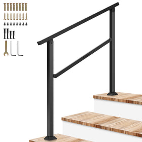 VIVOSUN outdoor handrail on a 3-step stair offering stable support for stepping