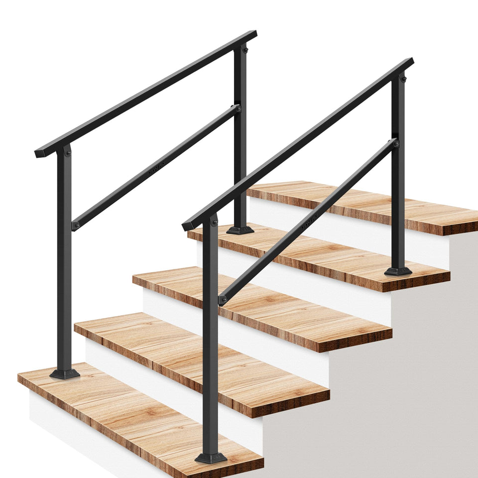 VIVOSUN outdoor handrail on 4-step stairs provides sturdy, weather-ready support.