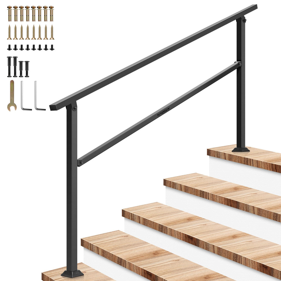 VIVOSUN outdoor handrail for 5-step stairs provides secure, steady support.