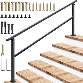 VIVOSUN outdoor handrail 6-step stair rail provides sturdy support for concrete steps