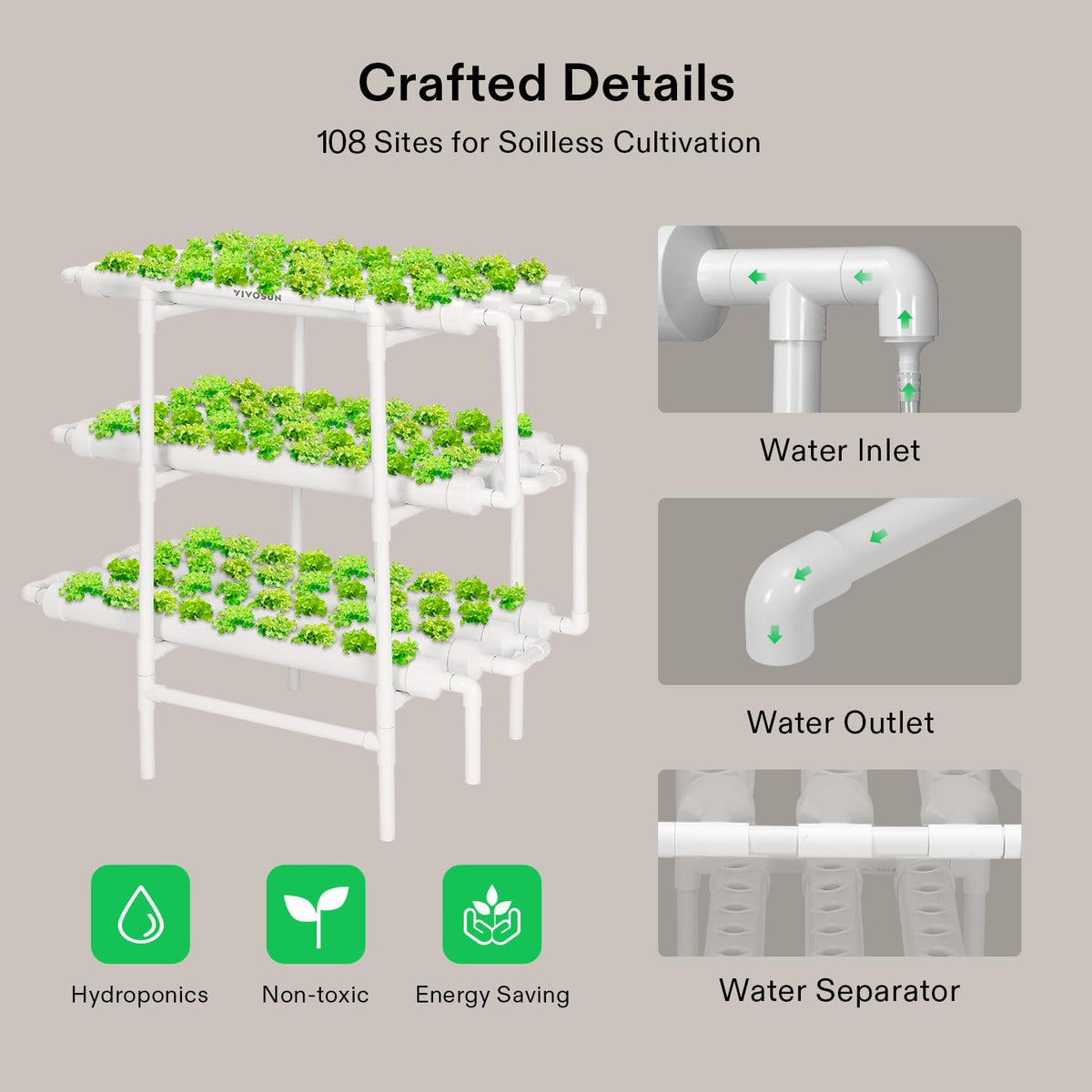 VIVOSUN seedling sponge emphasizes quick germination and root contact.