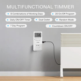 VIVOSUN timer outlet side-entry design for easy installation in tight spaces.