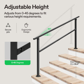 VIVOSUN wrought-iron look adds stylish safety to outdoor stairs.