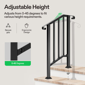VIVOSUN wrought iron stair railing built for durability in all weather