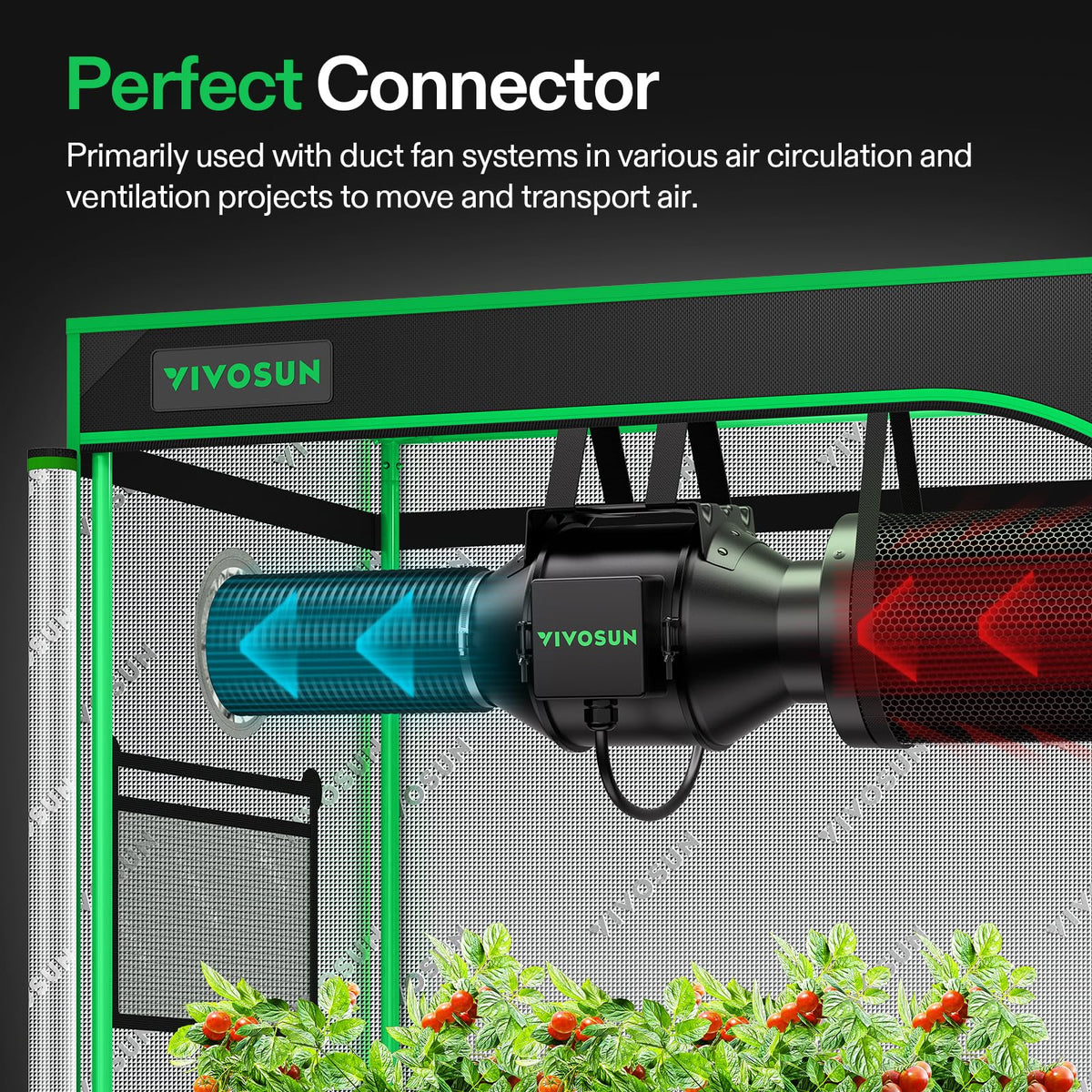 VIVOSUN 25 ft ducting unrolled for long-range grow tent ventilation.