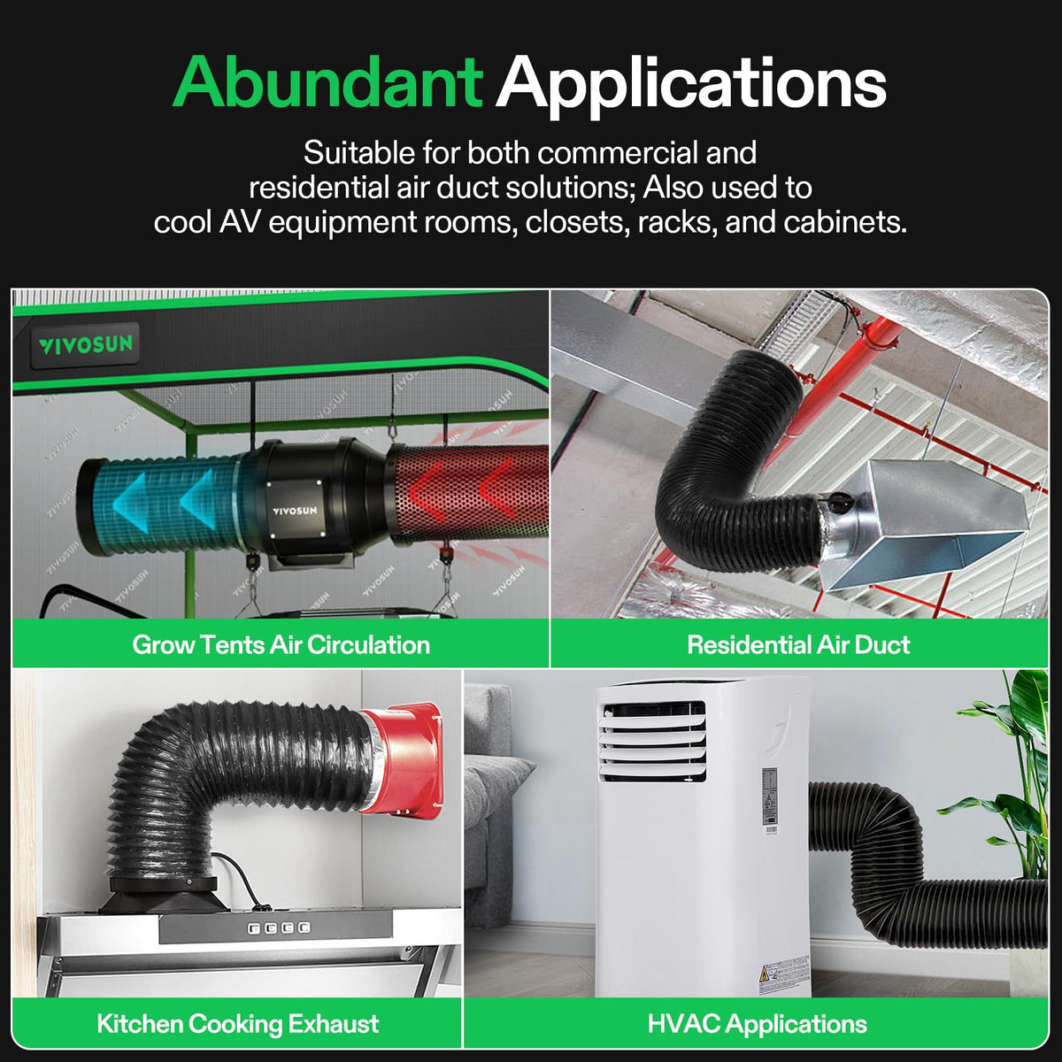 VIVOSUN flexible duct installation in tight spaces.