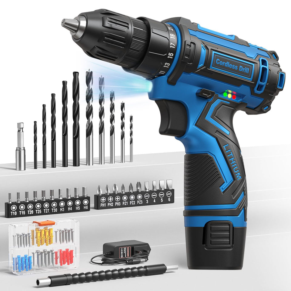 VIWKO 12V cordless drill kit ready for home projects with a compact design